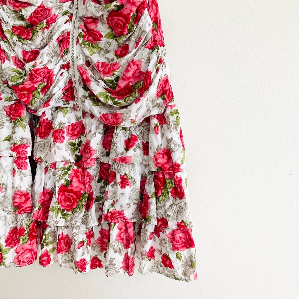 Y2K Floral Mini Ruffle Dress - Picture 3 of 4